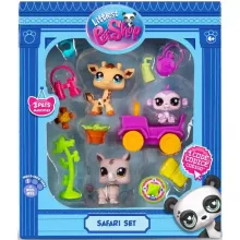 Littlest Pet Shop LPS - Szafari készlet figurákkal (orrszarvú, zsiráf, majom)