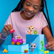Littlest Pet Shop LPS - Szafari készlet figurákkal (orrszarvú, zsiráf, majom)