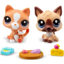 Littlest Pet Shop LPS - Németjuhász kutya és cica figuraszett