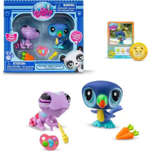 Littlest Pet Shop LPS - Kaméleon és tukán madár figuraszett