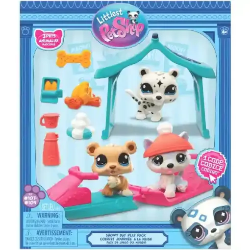 Littlest Pet Shop LPS - Havas nap figurákkal (husky kutya, hópárduc, jegesmedve)