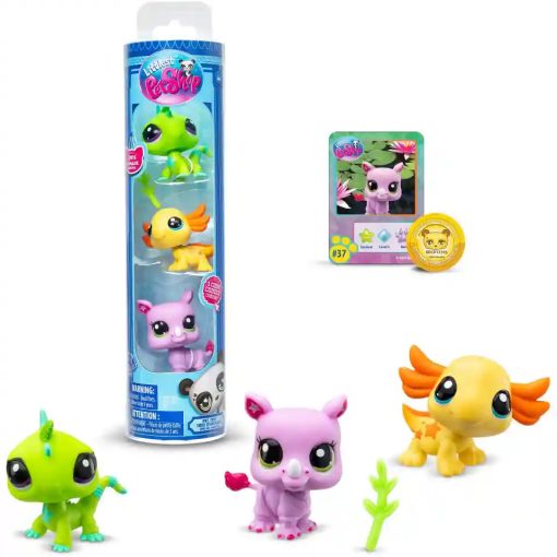 Littlest Pet Shop LPS - Orrszarvú, axolotl és leguán figuraszett