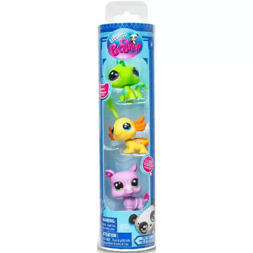 Littlest Pet Shop LPS - Orrszarvú, axolotl és leguán figuraszett