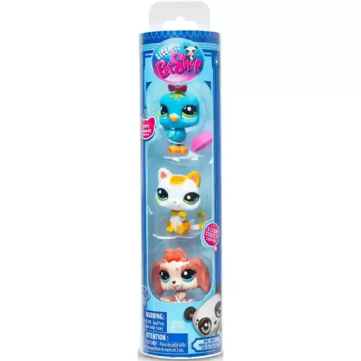 Littlest Pet Shop LPS - Kutya,  cica és madár figuraszett