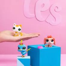 Littlest Pet Shop LPS - Kutya,  cica és madár figuraszett