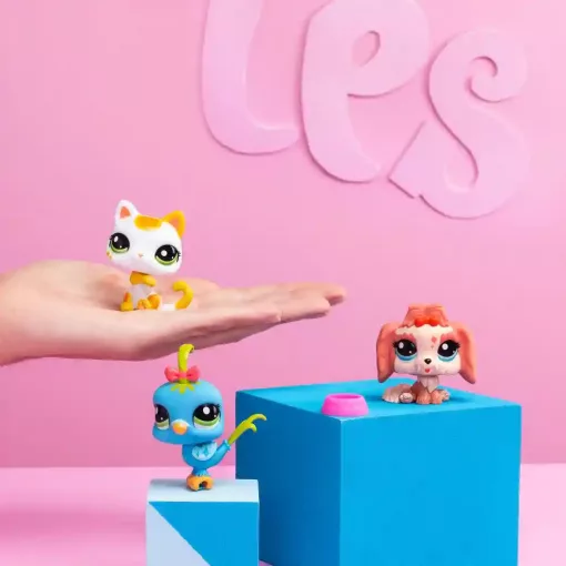 Littlest Pet Shop LPS - Kutya,  cica és madár figuraszett