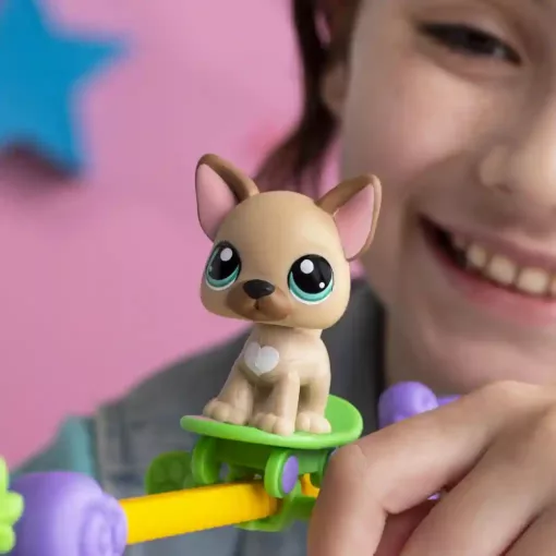 Littlest Pet Shop LPS - Tehetségkutató játékszett figurákkal (francia bulldog kutya, madár)
