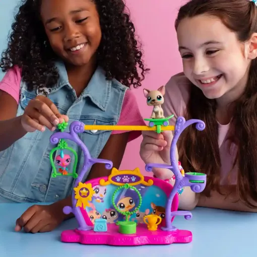 Littlest Pet Shop LPS - Tehetségkutató játékszett figurákkal (francia bulldog kutya, madár)