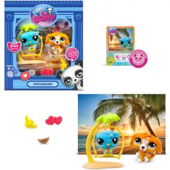   Littlest Pet Shop LPS - Tengerparti napozás figurákkal (spániel kutya, bagoly)