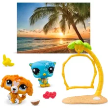 Littlest Pet Shop LPS - Tengerparti napozás figurákkal (spániel kutya, bagoly)