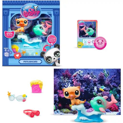 Littlest Pet Shop LPS - Vizes kaland figurákkal (vidra, delfin)