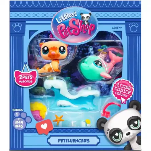 Littlest Pet Shop LPS - Vizes kaland figurákkal (vidra, delfin)