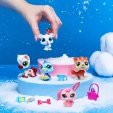 Littlest Pet Shop LPS - Téli gyűjtői készlet figurákkal (jegesmedve, pingvin, ló, farkas, nyuszi)