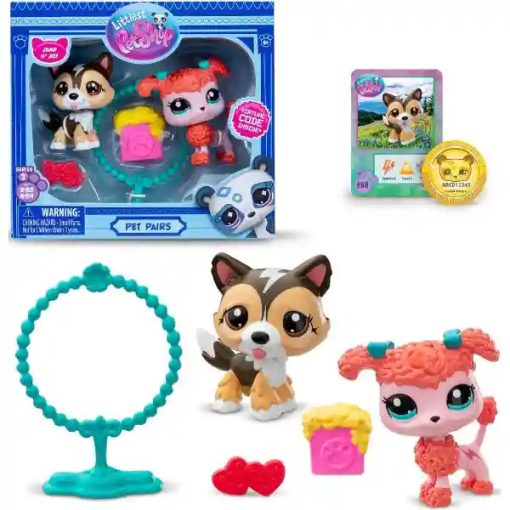 Littlest Pet Shop LPS - Shetlandi juhászkutya (#88) és pudli (uszkár) kutya (#89) figuraszett