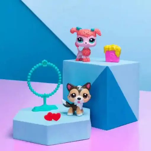 Littlest Pet Shop LPS - Shetlandi juhászkutya (#88) és pudli (uszkár) kutya (#89) figuraszett