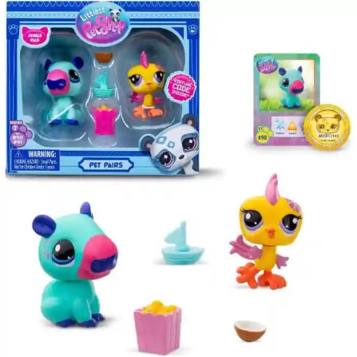 Littlest Pet Shop LPS - Vízidisznó (kapibara) (#90) és ara papagáj (#91) figuraszett