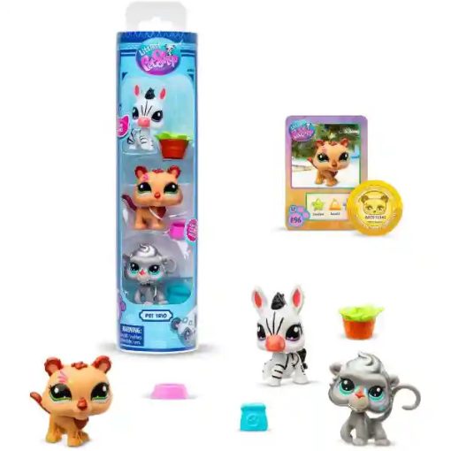 Littlest Pet Shop LPS - Oroszlán (#96), zebra (#97) és pávián (majom) (#98) figuraszett