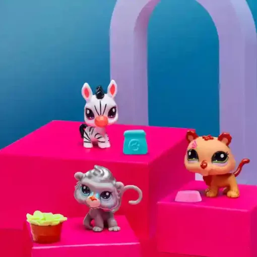 Littlest Pet Shop LPS - Oroszlán (#96), zebra (#97) és pávián (majom) (#98) figuraszett