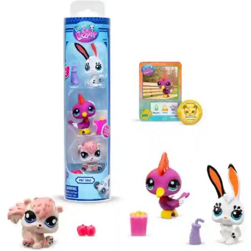 Littlest Pet Shop LPS - Harkály (fakopáncs) (#99), nyuszi (#100) és mókus (#101) figuraszett