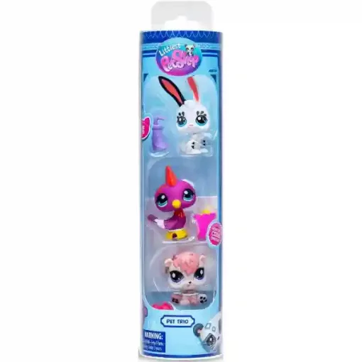 Littlest Pet Shop LPS - Harkály (fakopáncs) (#99), nyuszi (#100) és mókus (#101) figuraszett