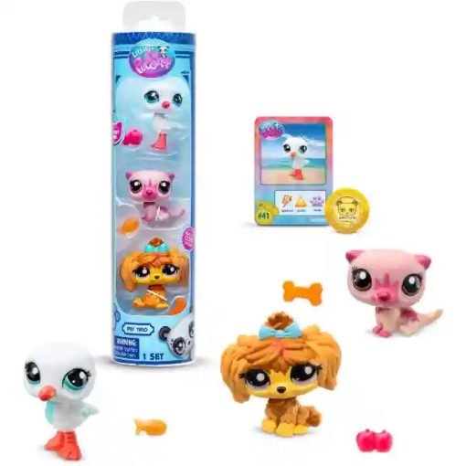 Littlest Pet Shop LPS - Máltai selyemkutya (#118), sirály (#41) és vidra (#43) figuraszett