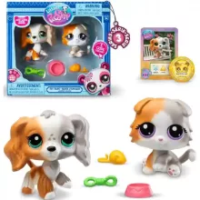 Littlest Pet Shop LPS - Skót lógófülű cica (#152) és spániel kutya (#153) figuraszett