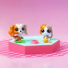 Littlest Pet Shop LPS - Skót lógófülű cica (#152) és spániel kutya (#153) figuraszett