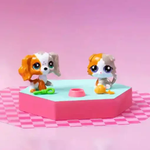 Littlest Pet Shop LPS - Skót lógófülű cica (#152) és spániel kutya (#153) figuraszett