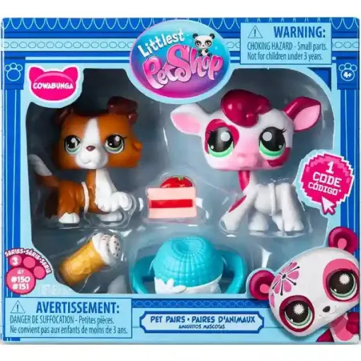 Littlest Pet Shop LPS - Tehén (#150) és border collie kutya (#151) figuraszett
