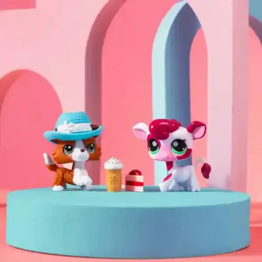 Littlest Pet Shop LPS - Tehén (#150) és border collie kutya (#151) figuraszett