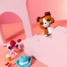 Littlest Pet Shop LPS - Tehén (#150) és border collie kutya (#151) figuraszett