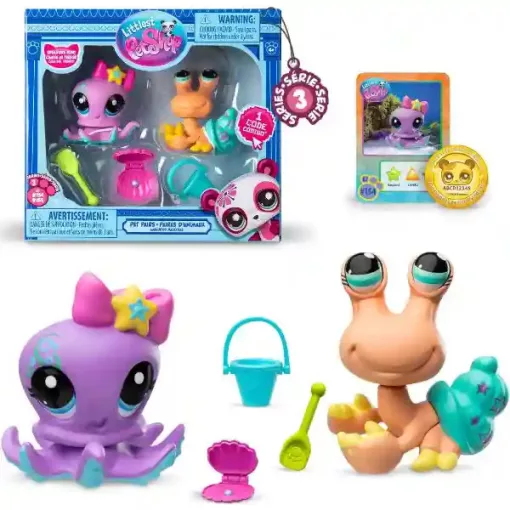 Littlest Pet Shop LPS - Polip (#154) és remeterák (#155) figuraszett