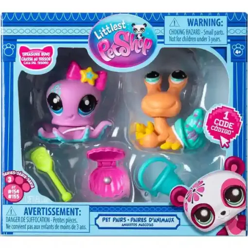 Littlest Pet Shop LPS - Polip (#154) és remeterák (#155) figuraszett