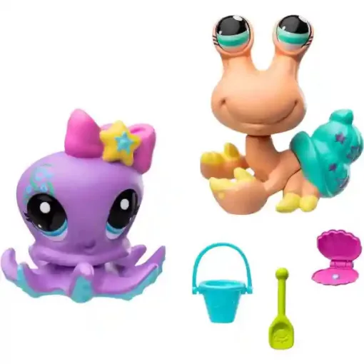 Littlest Pet Shop LPS - Polip (#154) és remeterák (#155) figuraszett