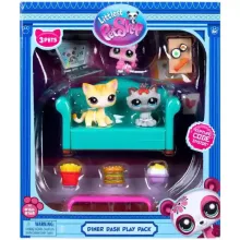 Littlest Pet Shop LPS - Cicavacsora figurákkal (rövidszőrű cica (#166), kiscica (#167) és himalájai cica (#168))