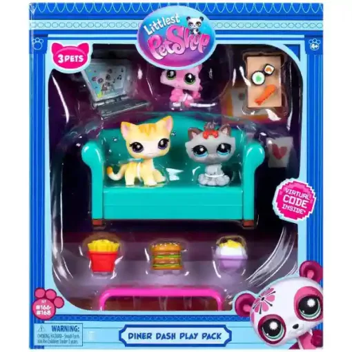 Littlest Pet Shop LPS - Cicavacsora figurákkal (rövidszőrű cica (#166), kiscica (#167) és himalájai cica (#168))
