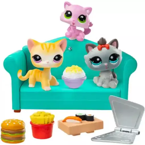 Littlest Pet Shop LPS - Cicavacsora figurákkal (rövidszőrű cica (#166), kiscica (#167) és himalájai cica (#168))