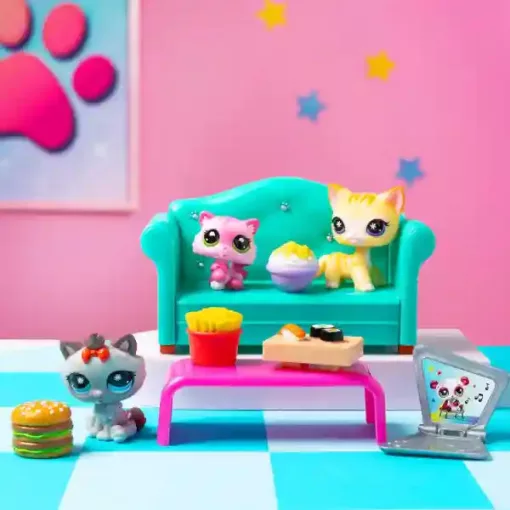 Littlest Pet Shop LPS - Cicavacsora figurákkal (rövidszőrű cica (#166), kiscica (#167) és himalájai cica (#168))