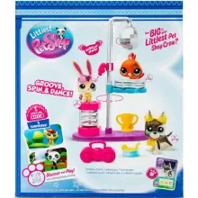 Littlest Pet Shop LPS - Diszkó party figurákkal (páva madár (#169), dándog kutya (#170) és nyuszi (#171))