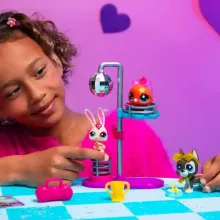 Littlest Pet Shop LPS - Diszkó party figurákkal (páva madár (#169), dándog kutya (#170) és nyuszi (#171))