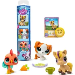   Littlest Pet Shop LPS - Ló (#163), kakas (#164) és kutya (#165) figuraszett