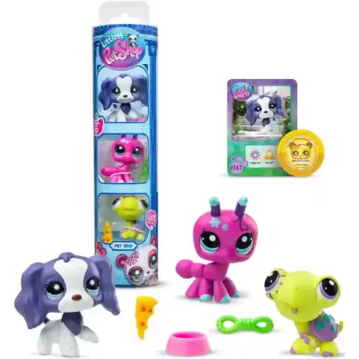 Littlest Pet Shop LPS - Hangya (#160), spániel kutya (#161) és teknős (#162) figuraszett