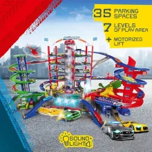 Majorette 7 szintes interaktív motorizált giga autópálya járművekkel