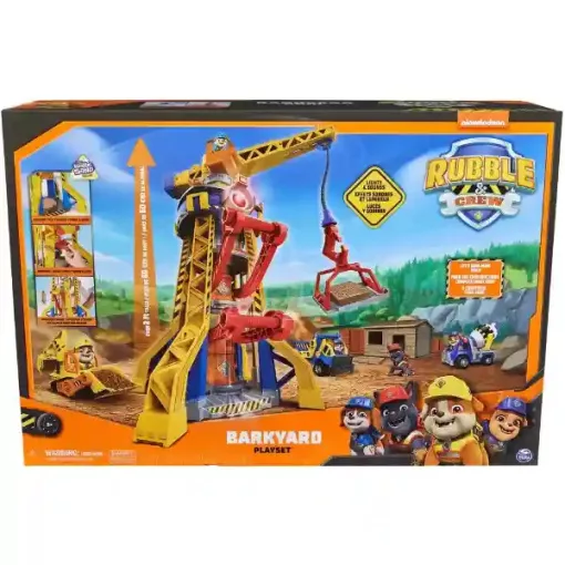 Mancs őrjárat - Rubble és csapata: interaktív építkezési daru, 60cm magas, Rubble és buldózere markolóval, Paw Patrol