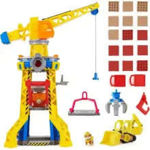 Mancs őrjárat - Rubble és csapata: interaktív építkezési daru, 60cm magas, Rubble és buldózere markolóval, Paw Patrol