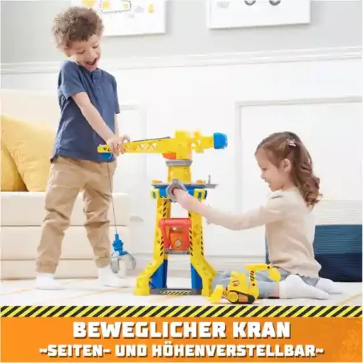 Mancs őrjárat - Rubble és csapata: interaktív építkezési daru, 60cm magas, Rubble és buldózere markolóval, Paw Patrol