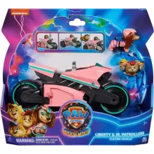 Mancs őrjárat - A szuperfilm: Átalakuló motoros játékszett Liberty és Jr. Patrollers figurákkal, Paw Patrol