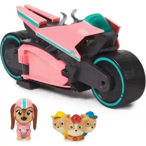 Mancs őrjárat - A szuperfilm: Átalakuló motoros játékszett Liberty és Jr. Patrollers figurákkal, Paw Patrol