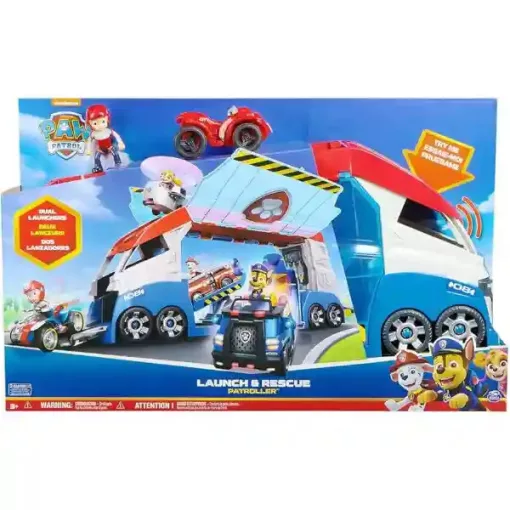 Mancs őrjárat - Paw Patroller csapatszállító kamion hanggal, Ryder figurával és járművével