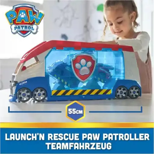 Mancs őrjárat - Paw Patroller csapatszállító kamion hanggal, Ryder figurával és járművével